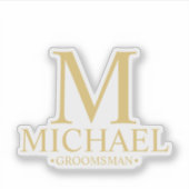 Moderne gepersonaliseerde groomman's monogram en n sticker (Voorkant)