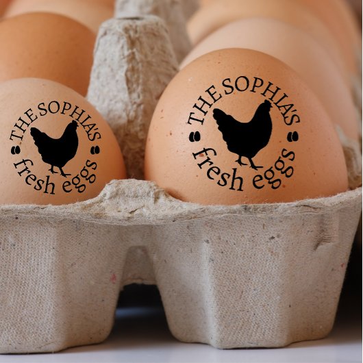 Moderne Gepersonaliseerde Hen Naam Egg Love Rubberstempel