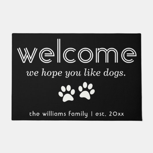 Moderne gepersonaliseerde hoop dat je van honden h deurmat (Voorkant)