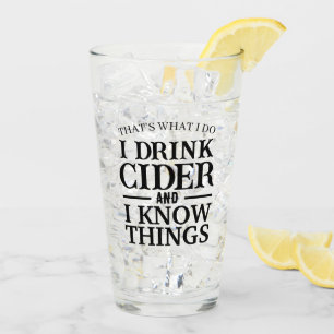Moderne gepersonaliseerde I Drink cider tekst zwar Glas