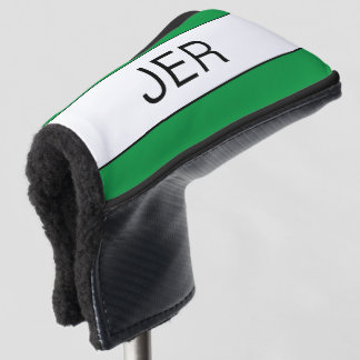 Moderne Gepersonaliseerde Initialen Monogram Groen Golfheadcover