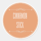 Moderne gepersonaliseerde kaneelstok ronde sticker (Voorkant)