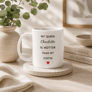 Moderne gepersonaliseerde koningin koffiemok