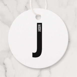 Moderne Gepersonaliseerde Krachtige Monogram en Na Bedankjes Labels