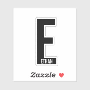 Moderne Gepersonaliseerde Krachtige Monogram en Na Sticker