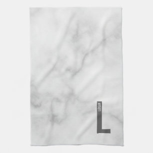 Moderne Gepersonaliseerde Krachtige Monogram en Na Theedoek