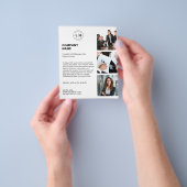 Moderne Gepersonaliseerde Logo Foto Wit Bedrijf Flyer (Hand)