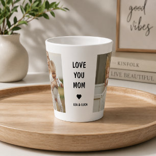 Moderne gepersonaliseerde Moederdag – Love You Mom Latte Mok