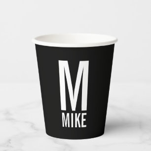 Moderne Gepersonaliseerde Monogram en Naam Documen Papieren Bekers