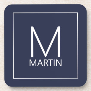 Moderne gepersonaliseerde monogram en naam drank C Bier Onderzetter