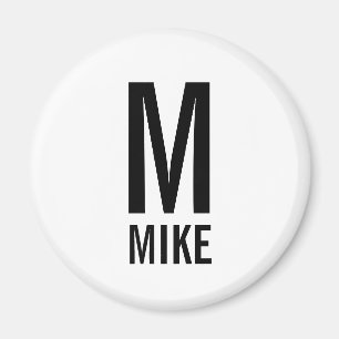 Moderne gepersonaliseerde monogram en naam magneet