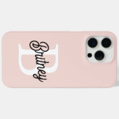 Moderne gepersonaliseerde monogram en naam pastelr Case-Mate iPhone case (Achterkant (horizontaal))