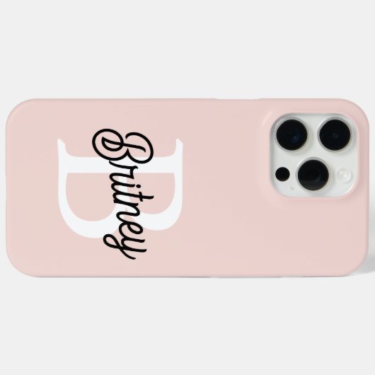 Moderne gepersonaliseerde monogram en naam pastelr Case-Mate iPhone case (Achterkant (horizontaal))