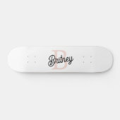 Moderne gepersonaliseerde monogram en naam pastelr skateboard (Horizontaal)