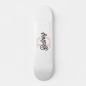 Moderne gepersonaliseerde monogram en naam pastelr skateboard (Voorkant)