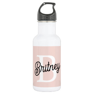 Moderne gepersonaliseerde monogram en naam pastelr waterfles