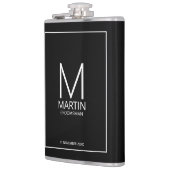 Moderne gepersonaliseerde monogram en naambordjes heupfles (Links)