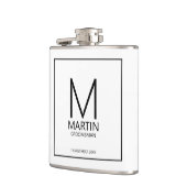 Moderne gepersonaliseerde monogram en naambordjes heupfles (Links)