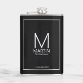 Moderne gepersonaliseerde monogram en naambordjes heupfles