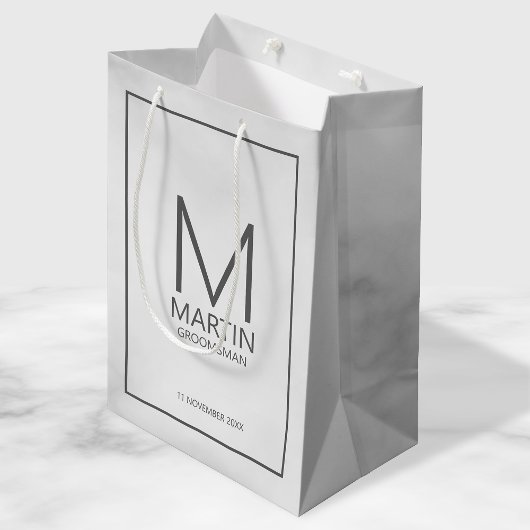 Moderne gepersonaliseerde monogram en naambordjes medium cadeauzakje