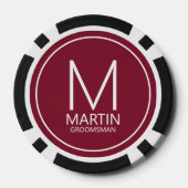 Moderne gepersonaliseerde monogram en naambordjes poker chips (Achterkant)