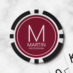 Moderne gepersonaliseerde monogram en naambordjes poker chips