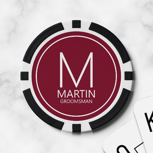 Moderne gepersonaliseerde monogram en naambordjes poker chips