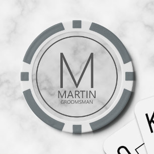 Moderne gepersonaliseerde monogram en naambordjes poker chips