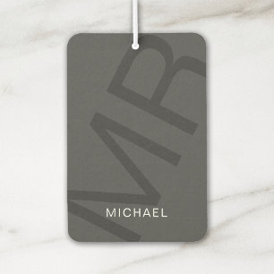 Moderne Gepersonaliseerde Monogram Grijs Luchtverfrisser