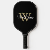 Moderne gepersonaliseerde monogramscript pickleball paddle (Voorkant)