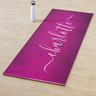 Moderne Gepersonaliseerde Naam Chic Calligrafie Yogamat