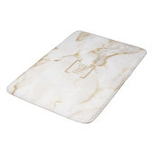 Moderne Gepersonaliseerde Naam Goud Effect Marmer Badmat (Gekanteld)