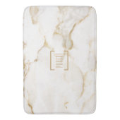 Moderne Gepersonaliseerde Naam Goud Effect Marmer Badmat (Voorkant Verticaal)