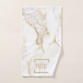 Moderne Gepersonaliseerde Naam Gouden Effect Marme Bad Handdoek (Handdoek)