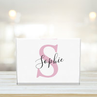 Moderne gepersonaliseerde naam Monogram roze