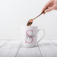 Moderne gepersonaliseerde naam Monogram roze