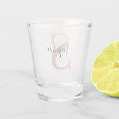 Moderne gepersonaliseerde naam Monogram roze Shot Glas (Achterkant)