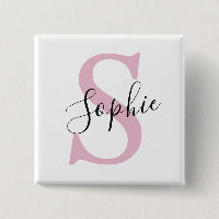 Moderne gepersonaliseerde naam Monogram roze