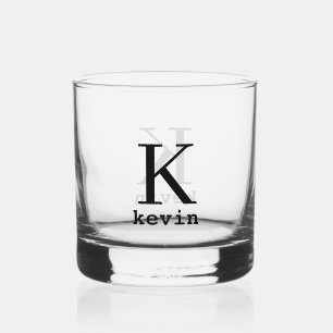 Moderne gepersonaliseerde naam monogram whisky glas