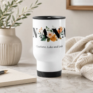Moderne Gepersonaliseerde Nana Bloemencadeau Reisbeker