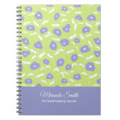 Moderne gepersonaliseerde notebook met blauwe en g notitieboek (Voorkant)