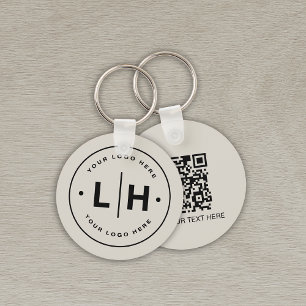 Moderne Gepersonaliseerde QR Logo Zakelijk Sleutelhanger