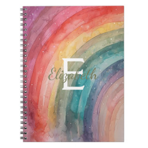 Moderne Gepersonaliseerde Regenboog Foto Notitieboek
