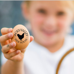 Moderne gepersonaliseerde rustieke kip naam ei lie 	rubberstempel