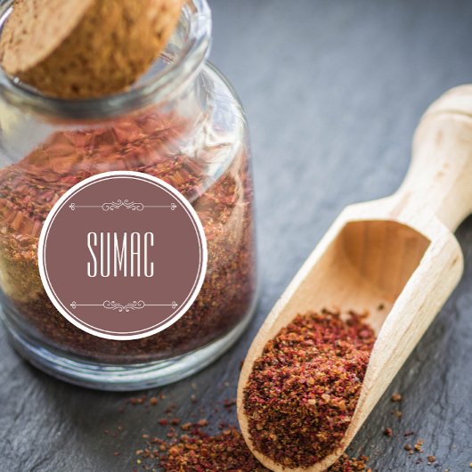 Moderne gepersonaliseerde Sumac Violet Witte Tekst Ronde Sticker