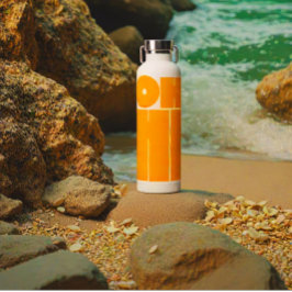 Moderne gepersonaliseerde tekst OH HI Oranje kleur Waterfles