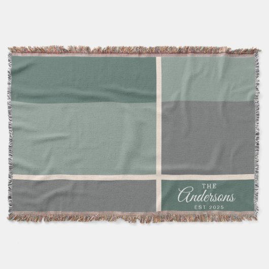 Moderne Gepersonaliseerde Trouw Koppel Naam Datum  Deken (Voorkant)