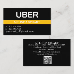 Moderne gepersonaliseerde Uber-chauffeur Visitekaartje