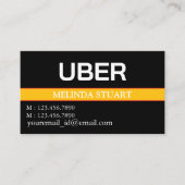 Moderne gepersonaliseerde Uber-chauffeur Visitekaartje (Voorkant)