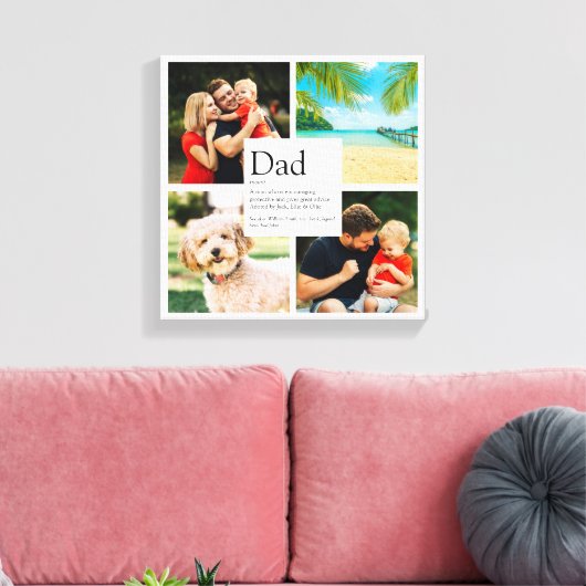 Moderne Gepersonaliseerde Vader Definitie 4 Foto C Canvas Afdruk (Insitu (Woonkamer))